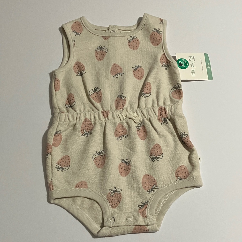 NWT Little Planet 24 Months Strawberry Graphic One Piece Romper